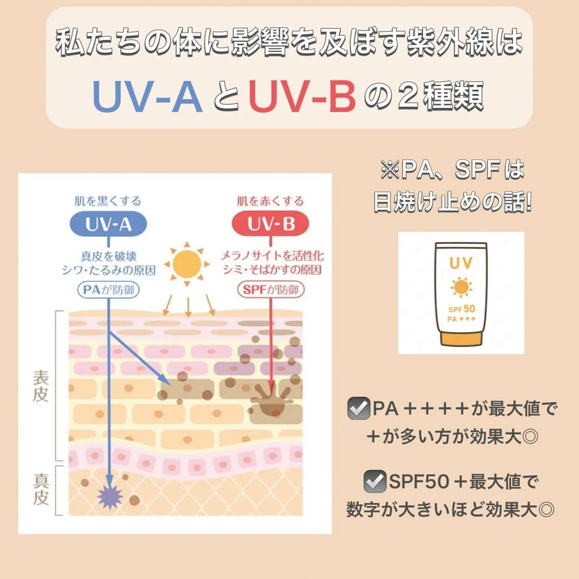 紫外線🟰黒くなる！赤くなる！そしてシミになる！！